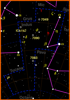 Debole costellazione dell'emisfero meridionale celeste, non contiene stelle particolarmente luminose né oggetti molto interessanti.