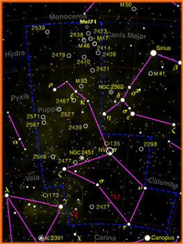 Grande costellazione dell'emisfero meridionale celeste, la più vasta delle quattro sezioni (Poppa, Carena, Vele e Bussola) in cui è stata divisa...